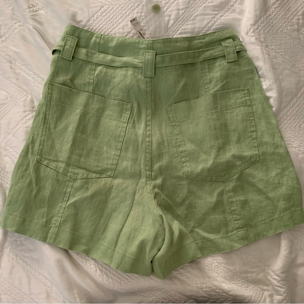 Madewell green linen shorts sz 00 - Picture 6 of 8